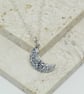 Reticulated Silver Crescent Moon Pendant - Image 4