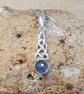 Tiny Tanzanite celtic knot pendant. December birthstone. - Image 1