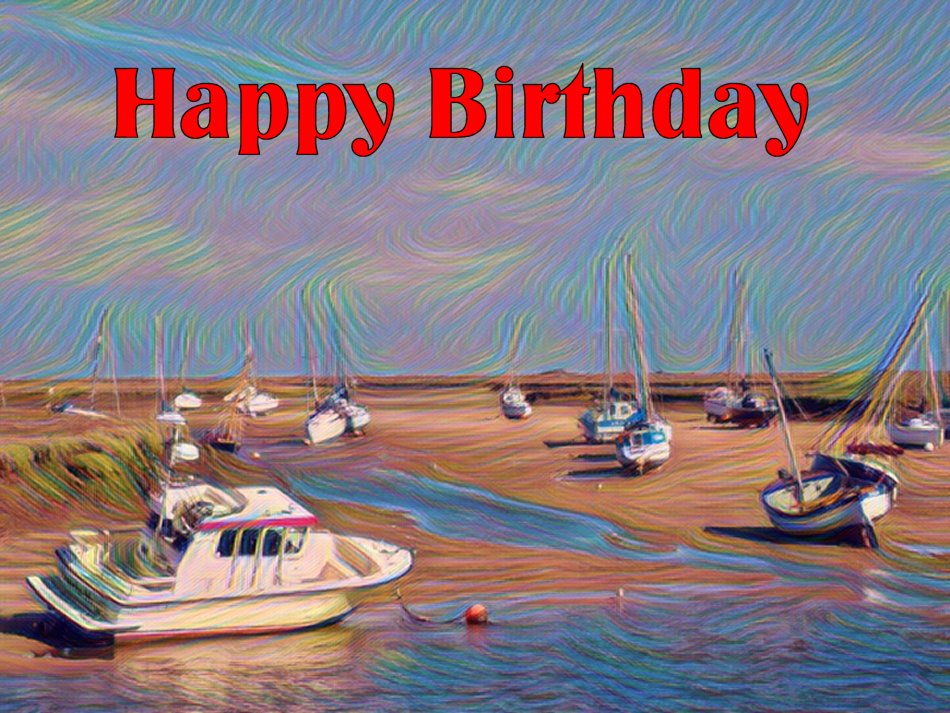 A5 Happy Birthday Boats Card 