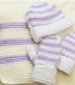 Aran Weight Children's Hat Scarf & Mitten Set, Birthday Gift, Children's Hat Set - Image 1
