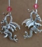 Dragon earrings with pink crystal - Image 5