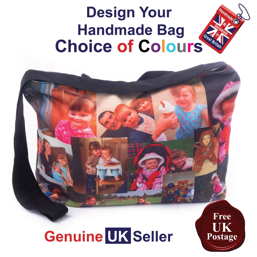 Personalised Tote Bag Handmade Photo Bag, Personalised Bag, Photo Bag