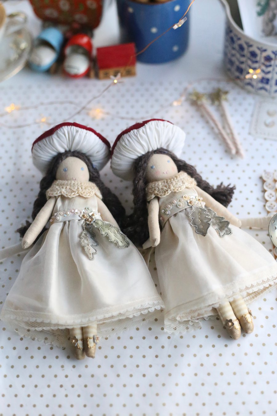 1 Heirloom Toadstool Doll - made to order