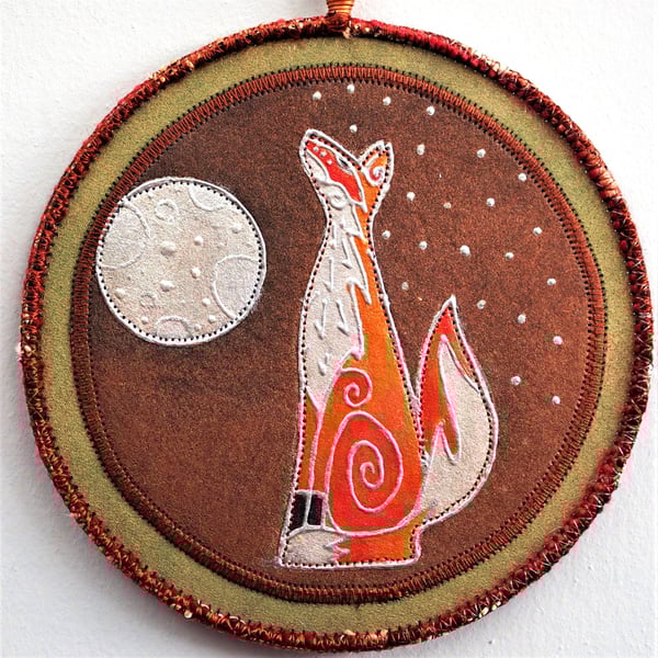 FXPM015 - Mandala Wall Hanging-15cm diameter-Pearl Brown-Orange-Silver-Old Gold