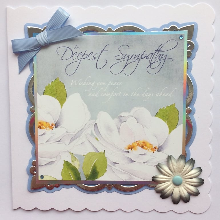 Sympathy Handmade Card In Deepest Sympathy Water Lilies
