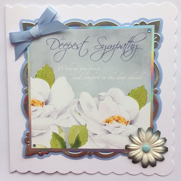 Sympathy Handmade Card In Deepest Sympathy Water Lilies
