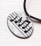Oval Musical Notes Pendant - Image 2