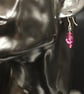 Swarovski  Fuchsia Crystal Earrings with Sterling Silver - Image 3