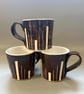 Handmade Ceramic Coffee Mug: Dark Chocolate Art Deco Design, Cappuccino, Hot Cho - Image 1