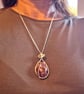 "Cherry Blossom" flower Agate silver wrapped pendant - Image 5