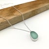 Glowy Aqua Sea Glass Necklace