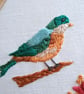 Bird with flowers embroidery art - hand embroidered picture - Image 2