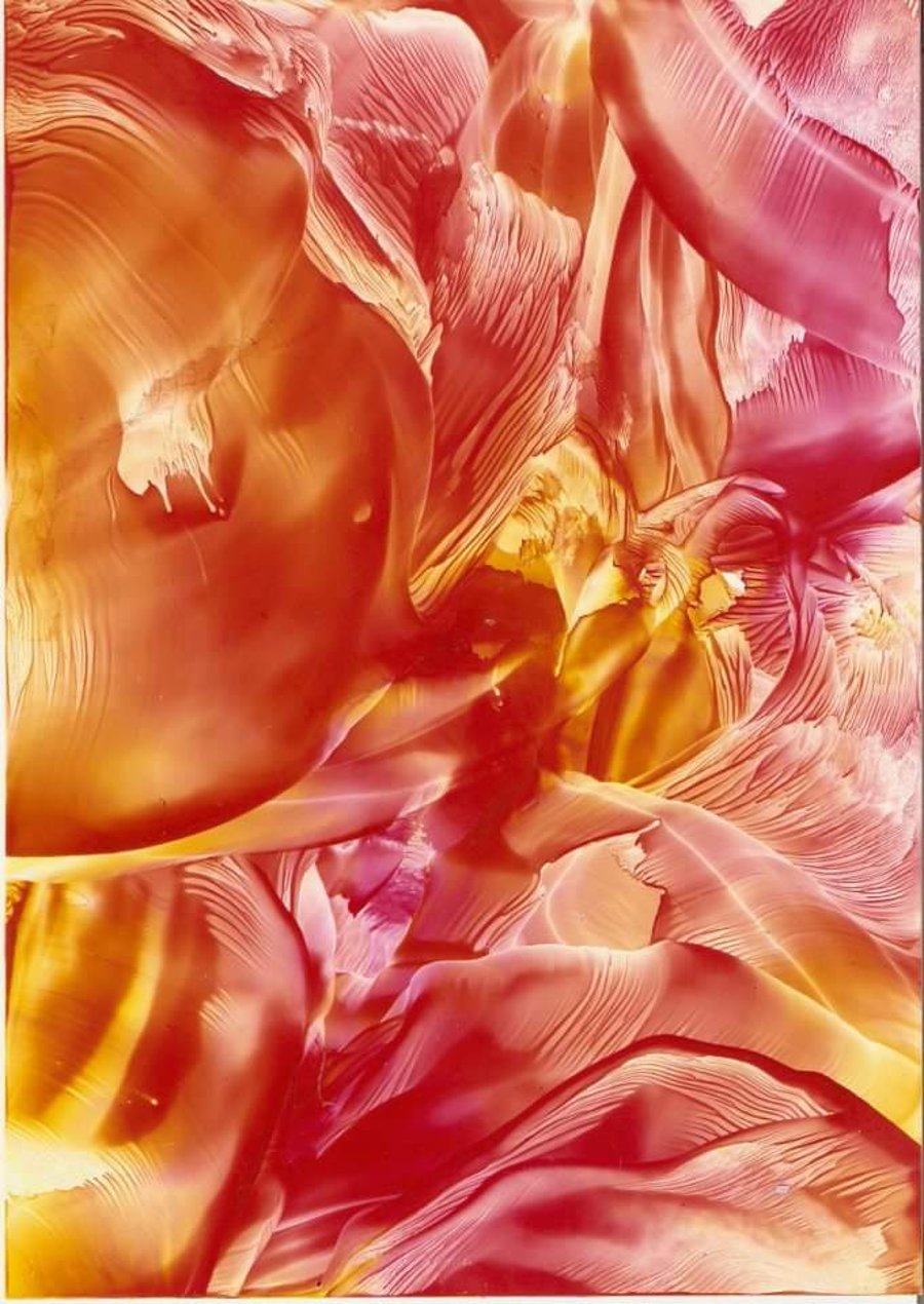 Fire scry original encaustic art painting 