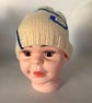 Childrens Hand Knitted Blue Pencil Scribble Hat