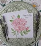 Rose Pink "Mum" hand-painted Birthday card 