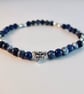 Blue Sodalite Bracelet With Silver Dragonflies - Handmade In Devon - Image 3