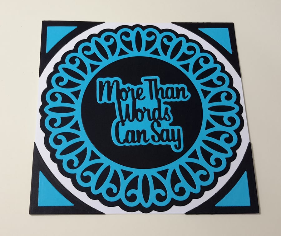 More Than Words Can Say Greeting Card - Blue And Black