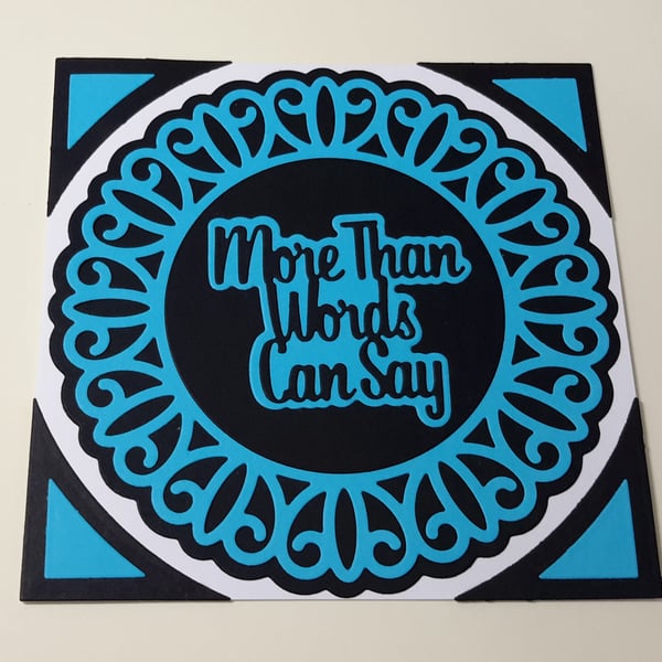 More Than Words Can Say Greeting Card - Blue And Black