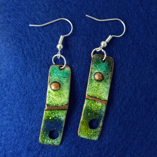 Turquoise & Copper dangle earrings