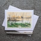 Gentle Light. Countryside View Blank Card. Original Painting