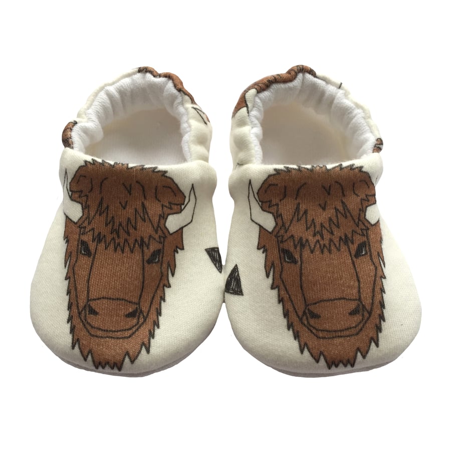 Brown Bulls Baby Shoes Organic Moccasins Kids Slippers Pram Shoes Gift Idea 0-9Y
