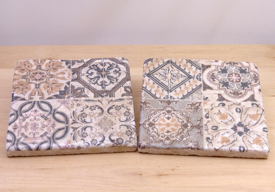 Marble 'Beige Tile' Coasters
