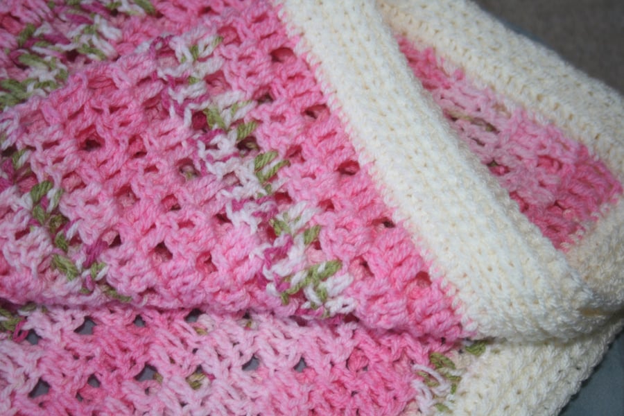 Handmade Baby Blanket  - Baby Crochet Treasured keepsake - First Crochet Gift