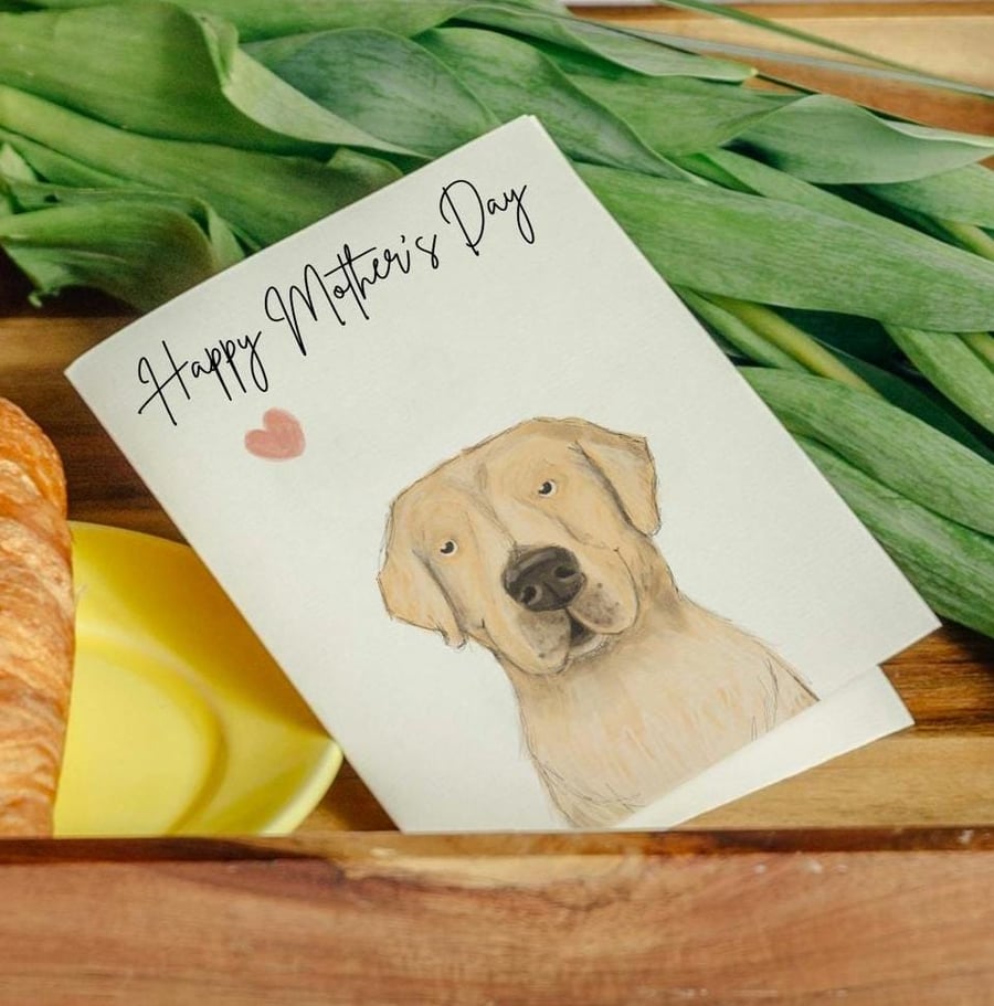 Mother's day cute and classic greeting card , Golden Labrador, for dog lover.