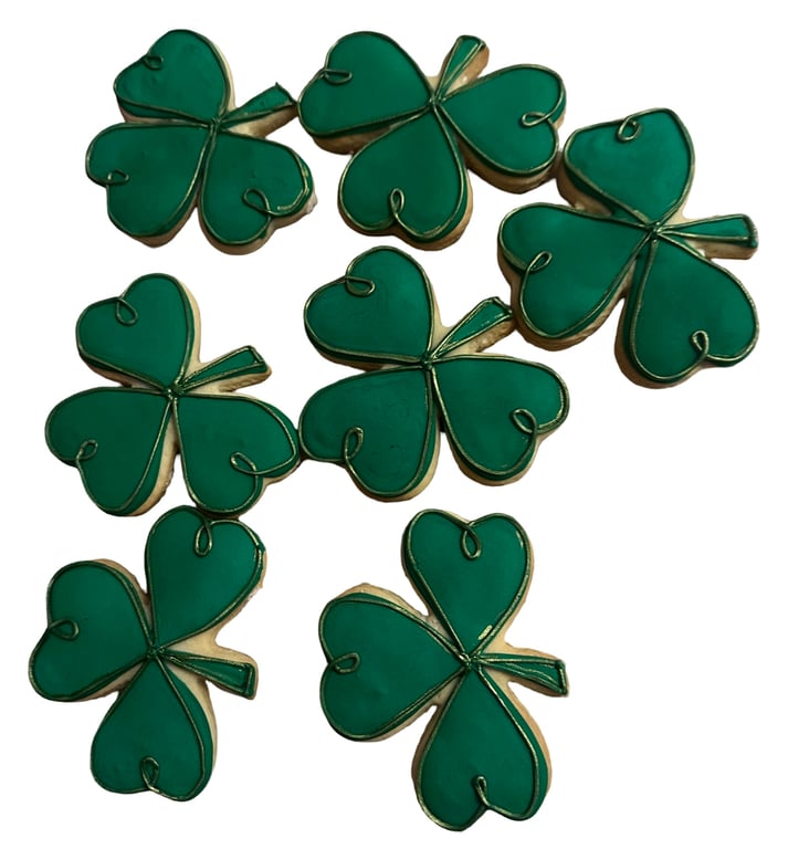 Shamrock Decorated Cookies - Hand Iced Royal Icing - Handmade in London