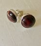 Sterling Silver Stud Earrings with Red Tiger's Eye  Gemstones  - Image 3