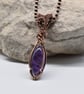 Wire Wrapped Dainty Amethyst and Copper Pendant - Image 7