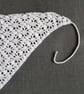 Lace Bandana Head, Floral Design, White Cotton - Image 5