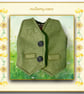 Tailored Green Felt Waistcoat - Lined with Fox Print Cotton - Image 1