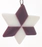 Lilac & White Fused Glass Star Christmas Tree Decoration - Image 2