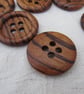 Large Dark Wooden Buttons Size 44, 28mm - Image 3