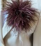 Brown Mix Ostrich Feather Style Brooch - Corsage Lapel Pin - large Size