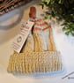 Designer Hand Knitted Cable Knottet Beanie Hat  0 - 3 months size - Image 3