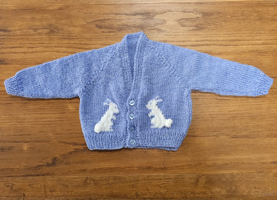 Diane's Blue Bunny Baby Cardigan (Age 6-12 months)