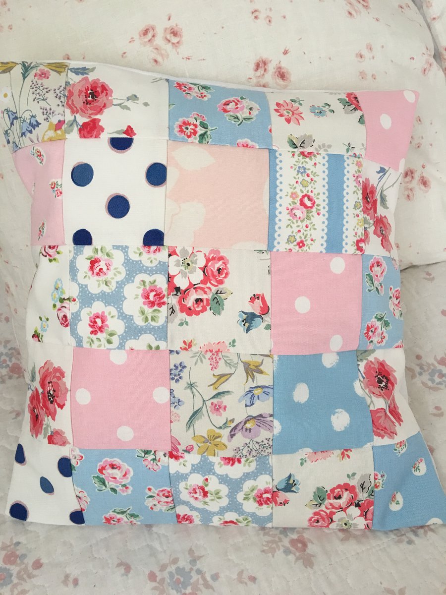 Patchwork cushion cover in Cath Kidston  Cotton  fabrics 