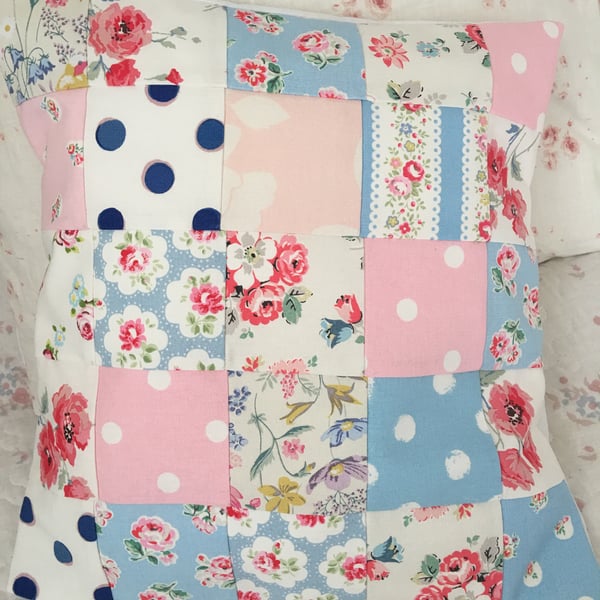 Patchwork cushion cover in Cath Kidston  Cotton  fabrics 