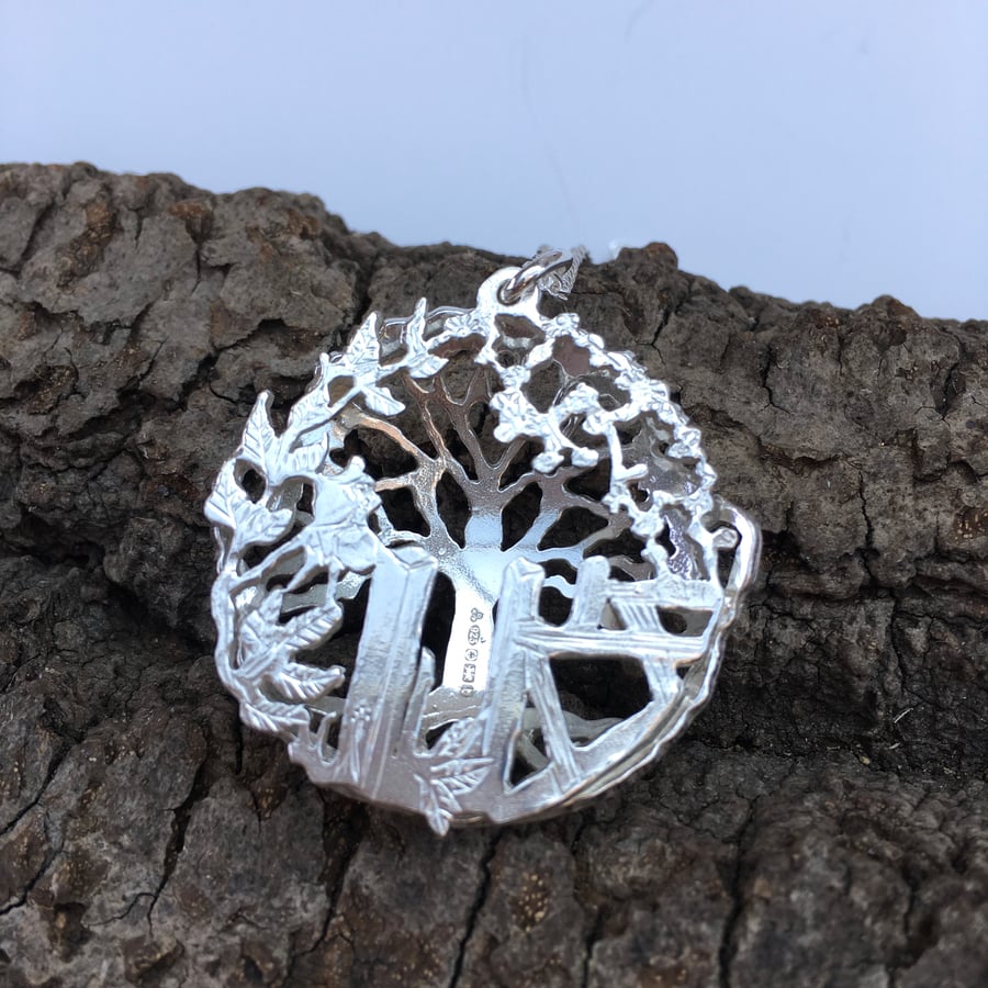 Wolds Way Silver Pendant Necklace  - Yorkshire Stile & Roses Tree of Life