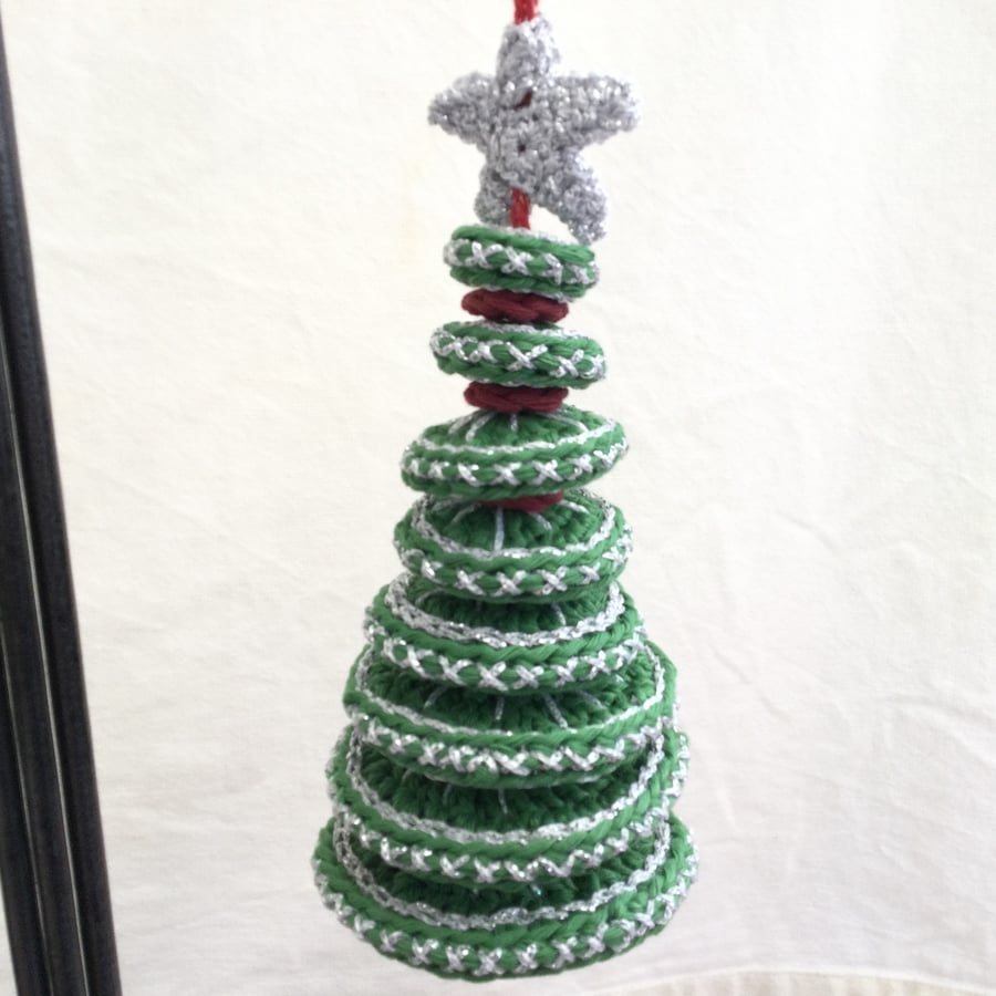 Crochet Christmas Tree Hanging Decoration