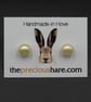  Natural freshwater pearl cream stud earrings, pearl jewelry, Gemini gift - Image 3