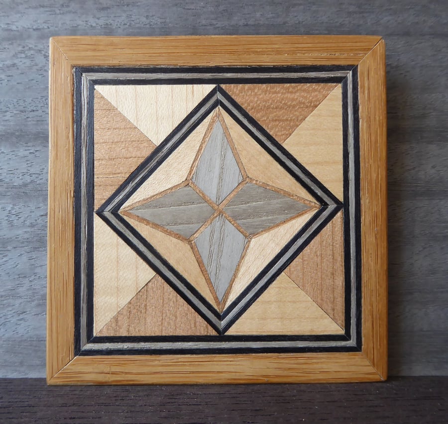 Wood veneer coaster