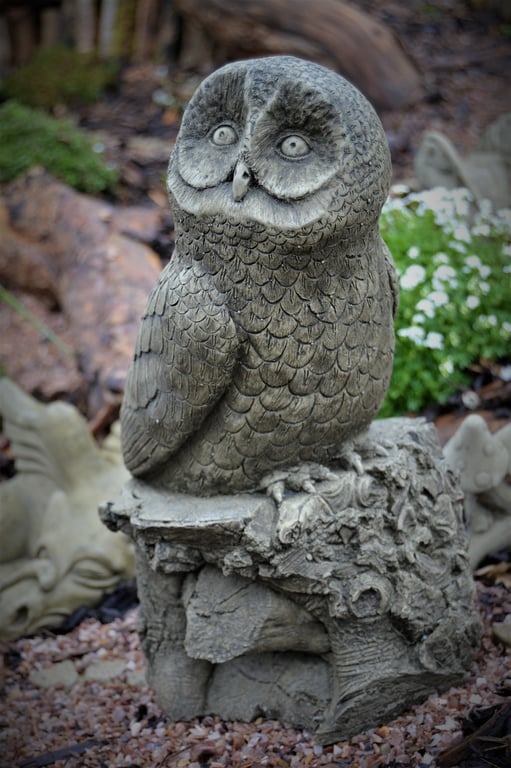 Sean the Tawny Owl Stone Garden Ornament