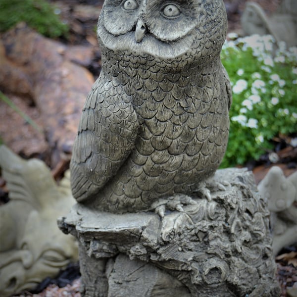 Sean the Tawny Owl Stone Garden Ornament