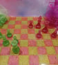 Lime and Fuchsia Chess Set