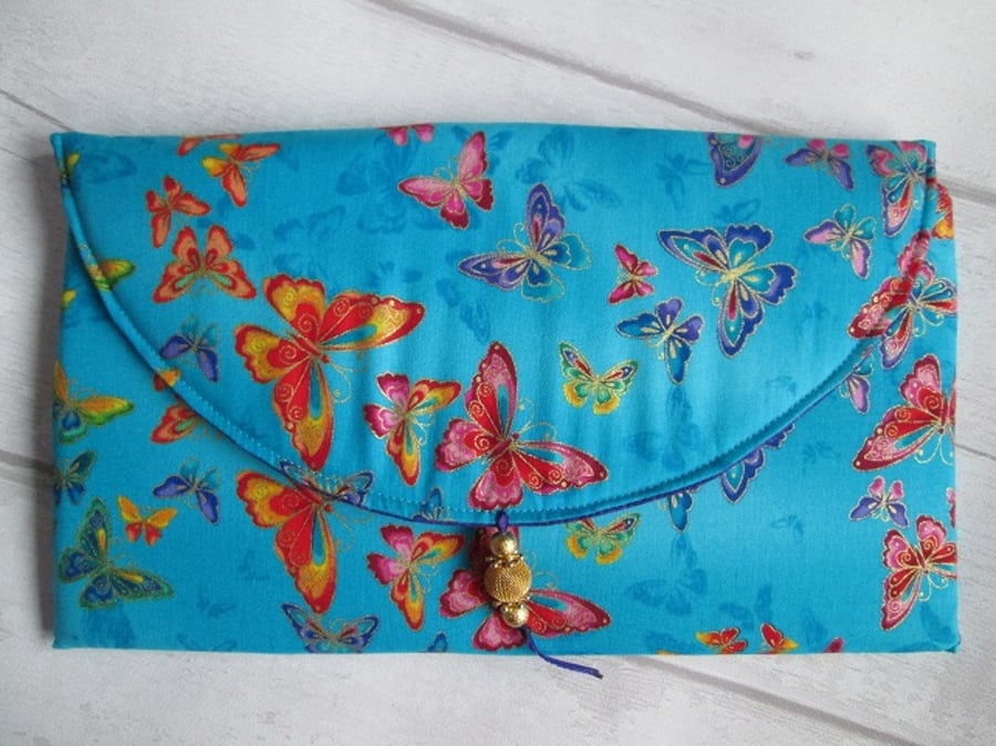 SOLD - Rainbow Butterfly Clutch Bag