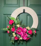 Crochet Pink Peony Wreath Front Door UK - Handmade Spring Summer Wreath 41cm - Image 9