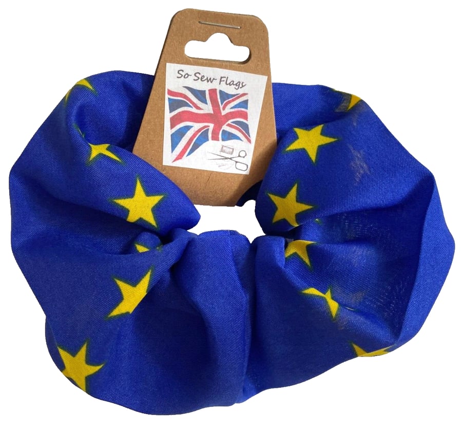 European Union Euro Flag Hair Scrunchie Scrunchies Accessory Band Elastic